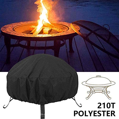 FLYHOME Fire Pit Cover Round Waterproof Windproof Garden Patio Fire Pit