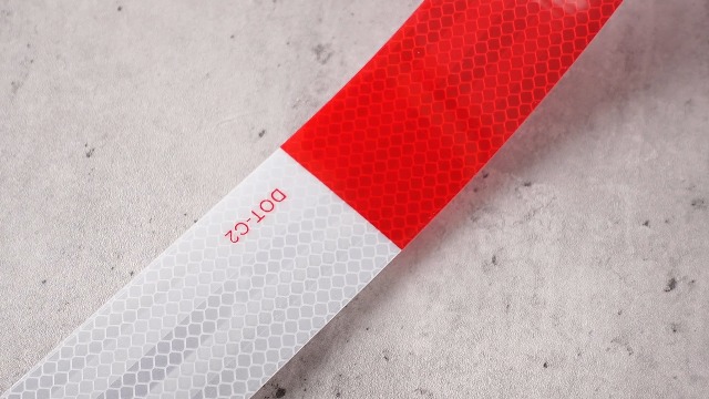 Image of Maitys 2 inch x150' DOT-C2 Reflective Tape - 11 inch Red /7 inch White Reflective Warning Safety Tape for Vehicles Cars Trucks Trailers Boats