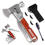 Hacha Multiherramienta,18 en 1 Herramienta Multiuso, Herramienta de Hacha Multiusos de Bolsillo Alicates de Cuchillo de Hacha de Martillo,Adecuado para senderismo, caza, emergencia