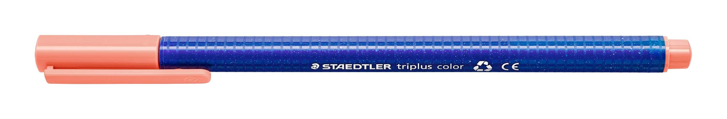 STAEDTLER Filzstifte triplus color, lachs, dreikant, eindrucksichere Spitze, Linienbreite ca. 1 mm, kindgerecht, hohe Qualität Made in Germany, 10 lachs fibre-tip pens im Kartonetui, 323-222