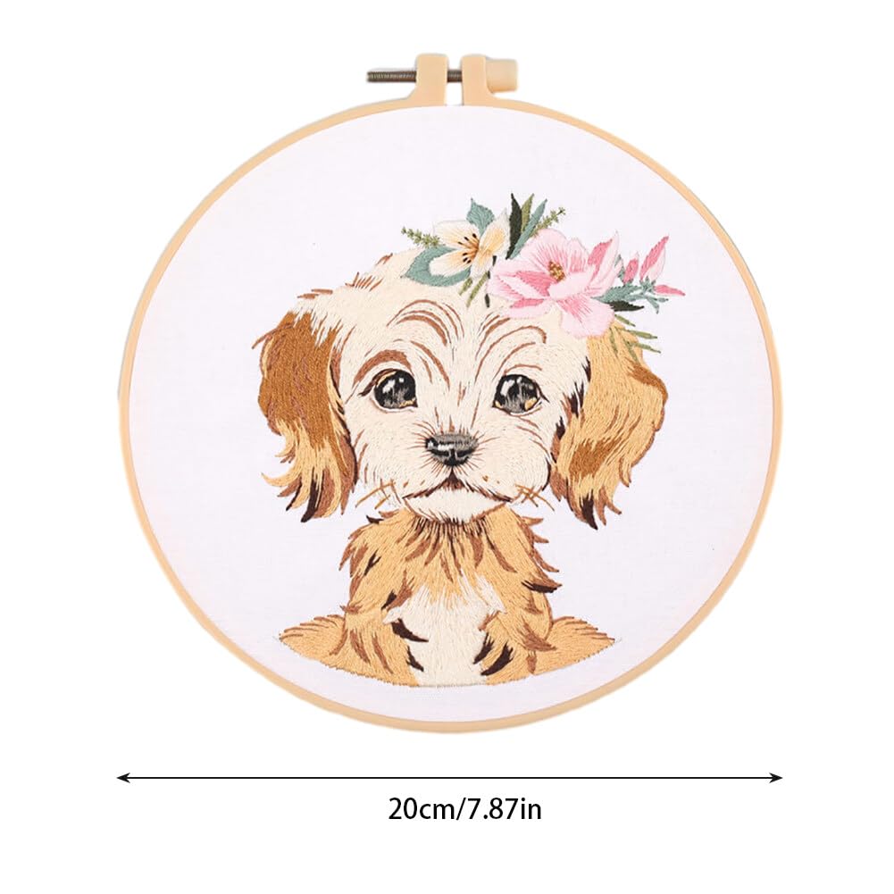 Kits de Broderie Chien Mignon, DIY Point de Croix Kit Complet avec Motif Chien, Kit de Démarrage de Broderie avec Cerceaux de Broder Chiffon Aiguille Fils et Instructions, Noël Anniversaire Cadeaux Kits de Broderie Chien Mignon, DIY Point de Croix Kit Complet avec Motif Chien, Kit de Démarrage de Broderie avec Cerceaux de Broder Chiffon Aiguille Fils et Instructions, Noël Anniversaire Cadeaux