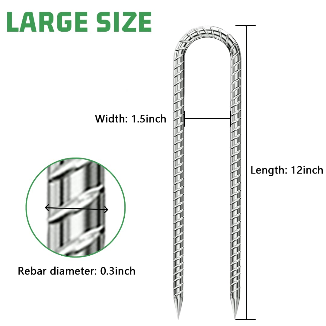 RebarStakes12Inch, Ground Stakes Heavy Duty UHook