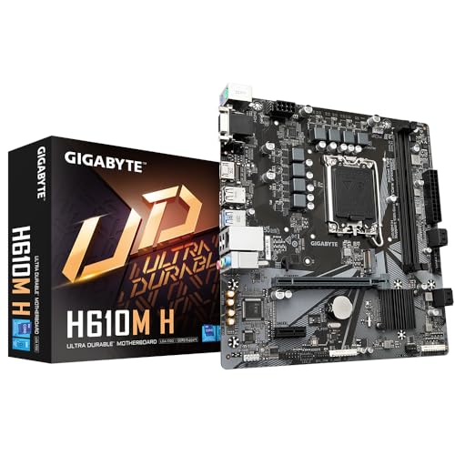 GIGABYTE H610M H Carte Mère Prend en charge les processeurs Intel Core 14e génération VRM numérique hybride 6+1+1 jusqu'à 5600MHz DDR4 OC 1xPCIe 3.0 .2 LAN GbE USB 3.2 Gen 1 Neuf - vue 4