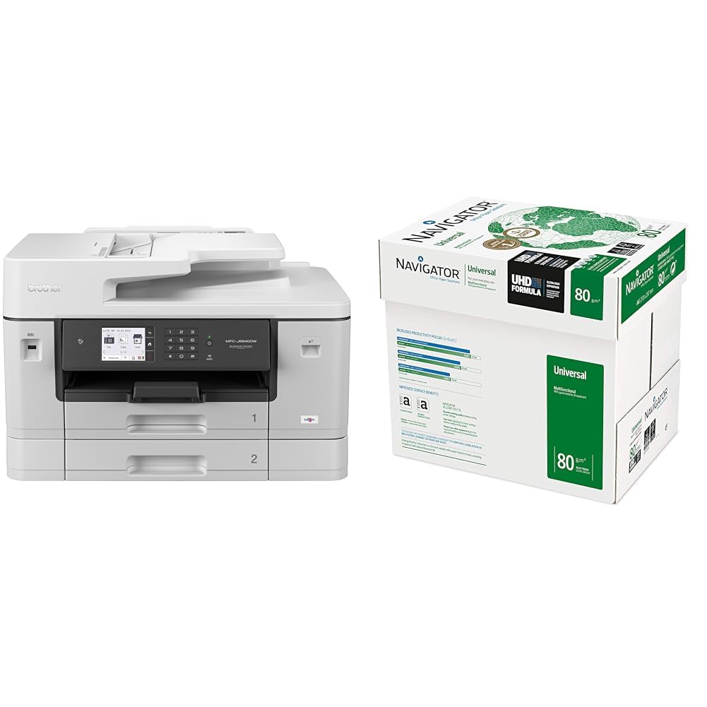 Brother MFC-J6940DW DIN A3 4-in-1 Farbtintenstrahl-Multifunktionsgerät & Navigator A4 UNIVERSAL; Druck- und Kopierpapier; A4; 5x500 Blatt; 80g (frustfreie Schutzverpackung)
