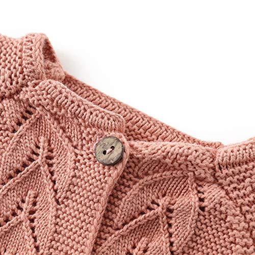 Image of Simplee kids Baby Girl Thin Sweater Solid White Pink Cardigans for Toddler 0-3Years