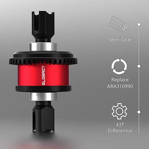 Miniatura 3 de GLOBACT Steel 43T Diferencial Active F/R Diff Set con engranaje de entrada 10T para Arrma 1/7 Felony Limitless Infraction Fireteam Mojave 1/8 Typhon