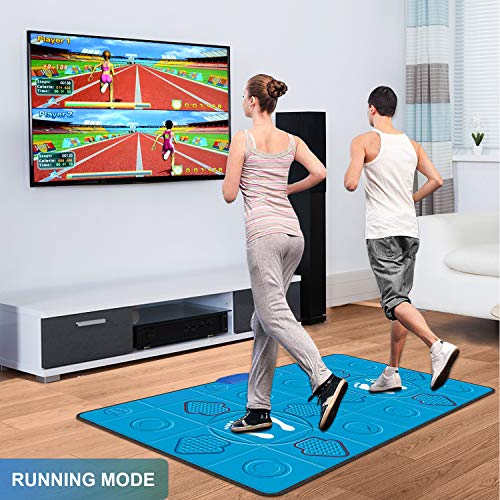 Dance Mat Game– HDMI Wireless Double user Video Game Dance Pad for Kids Adults Multi-Function Dance mat Games for TV Plug and Play,Built-in Game Console for PC TV (11MM PU, 2 Controller English)