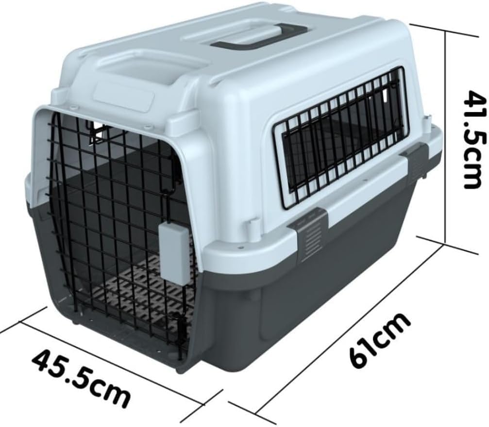 Transportin para Perros-Transportin para Gatos de hasta 8 Kilos, Puerta y Ventanas de Metal para Casa, Coche,Avion