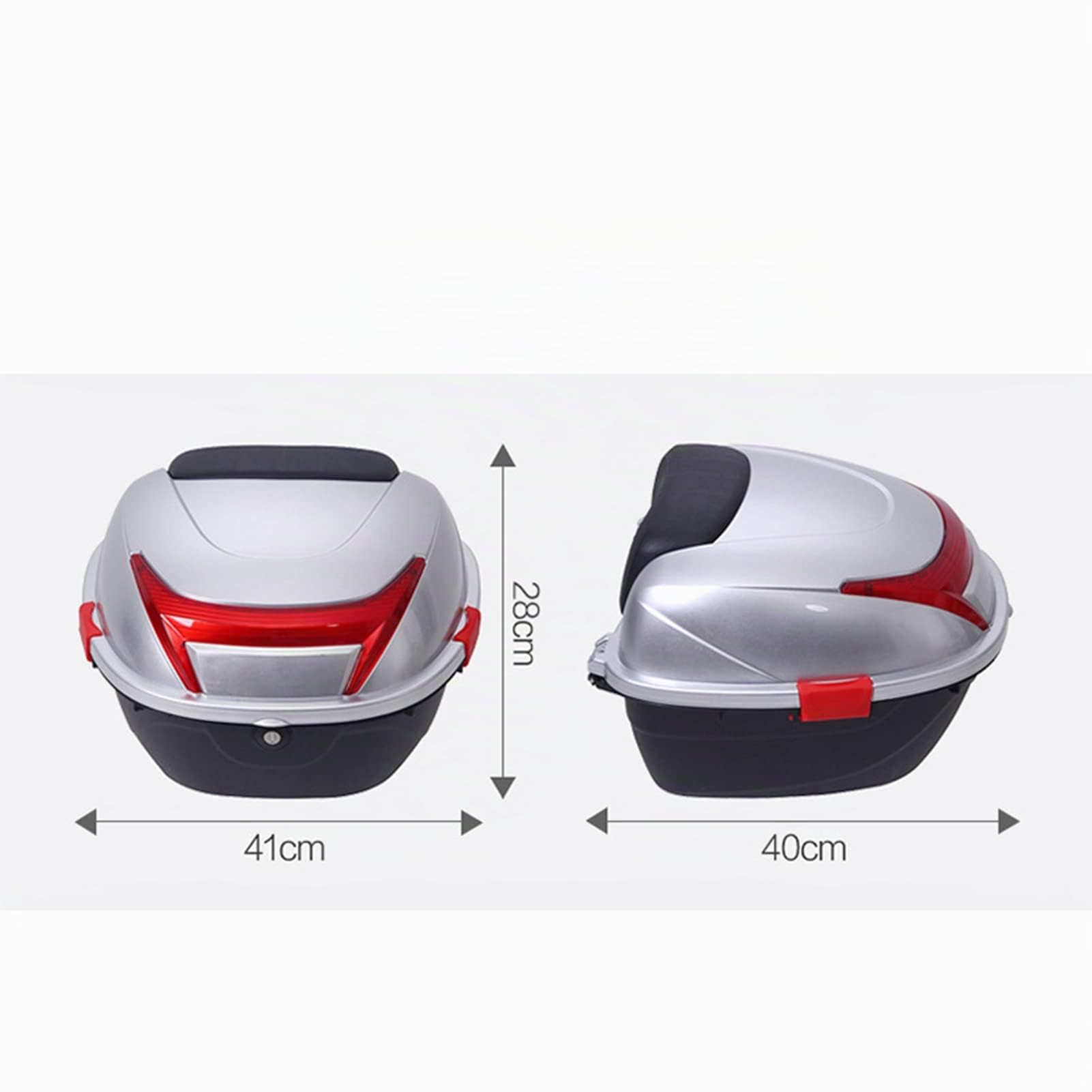 Boîte de Queue de Tour de Moto, KIMISS Coffre de Bagages avec Serrure Supérieure, Boîte Arrière de Rangement de Bagages pour Casque, Boîtier Supérieur de Grande capacité (Grand)