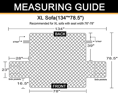 Chhkon 100% Waterproof Sofa Cover With Side Pockets Quilted Furniture Protector Sofa Slipcover For Children Pets For Leather Couch (Beige, 78'') #TOP1