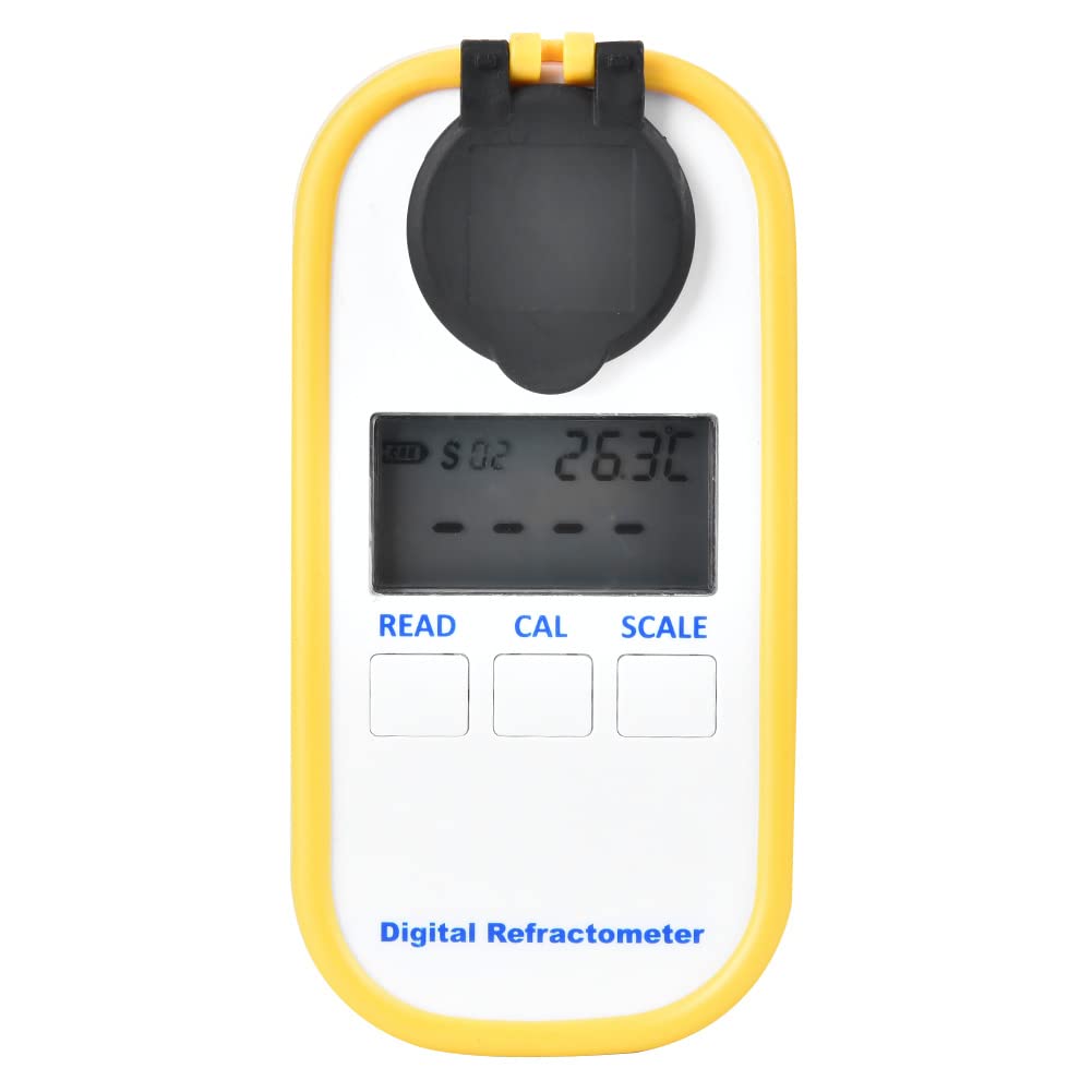 DR601 Higrometros Digitales,Portátil Refractómetro Digital Higrometro Portatil Refraceter Batería con Pantalla LCD para Prueba de Anticongelante,Baño de Vidrio,Batería Líquida