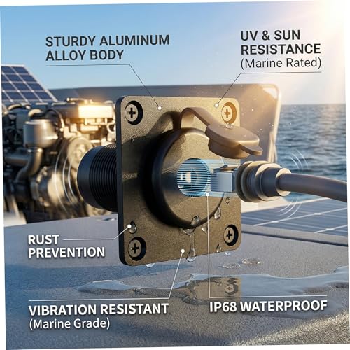Rv Smart Plug, Waterproof Cable Pass Through, Rv Cable Pass Through - Ip68 Waterproof Rj45 Adapter, CNC Aluminum Outdoor Connector, Black