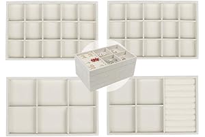 Versatile Jewelry Drawer Organizer Trays with Elegant Velvet Finish