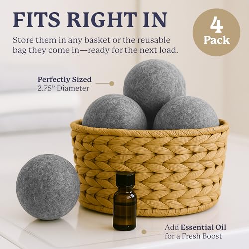Image of Farberware Wool Dryer Balls, 4-Pack, Reusable