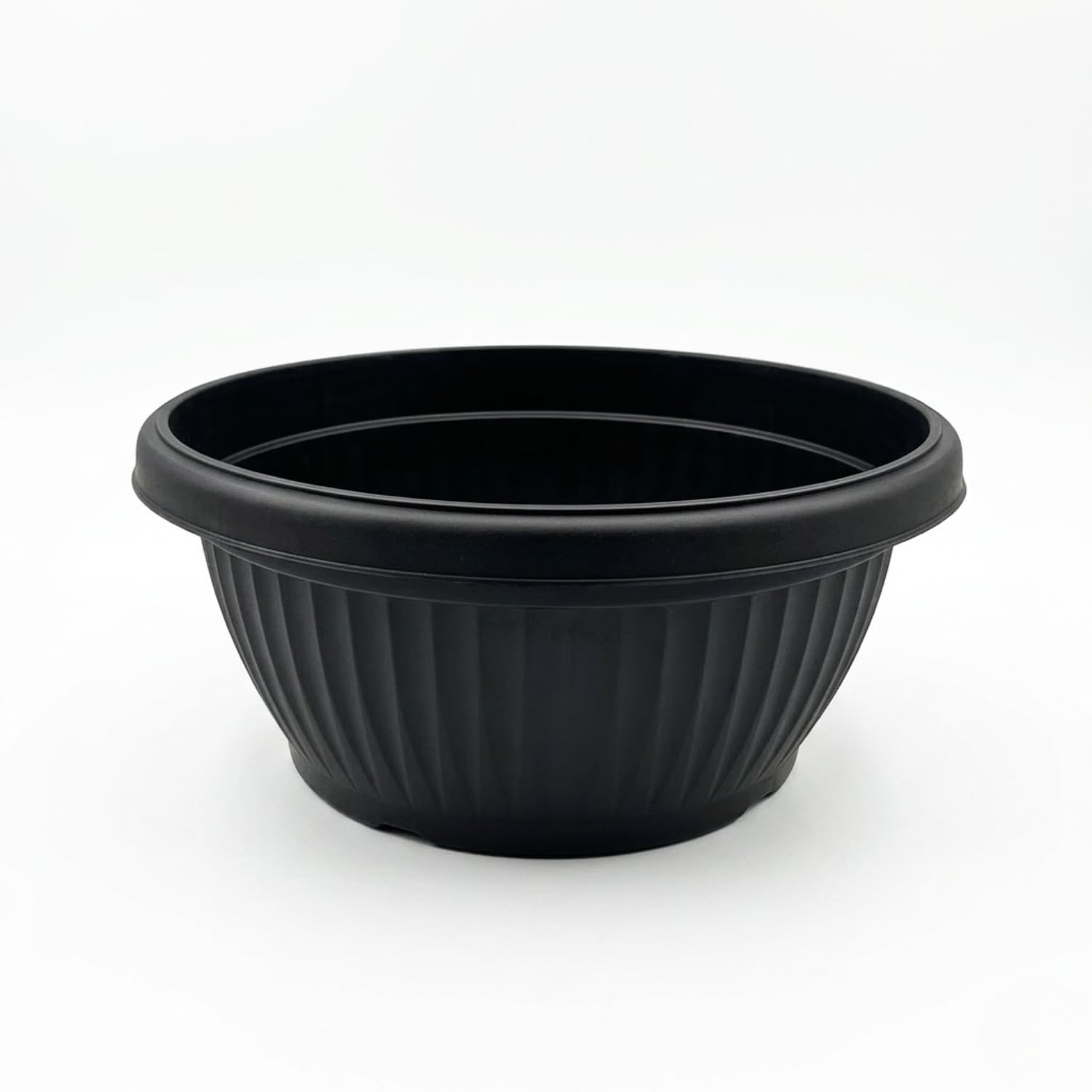 Bello Bowl Planter 30cm (11 Inch) Black Round Plastic Pot | Stylish Plastic Bowl Pot for Indoor & Outdoor Gardening-picture-19