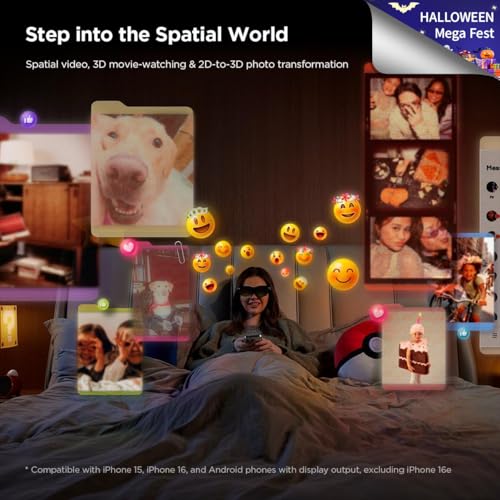 undefined RayNeo Air 3s AR/XR Glasses, 201" 120Hz FHD HueView Display, Portable AR Video Eyewear Gaming Glasses for iPhone 16/15, Android, Mac, Switch, PS5, Steam Deck - Next-Gen Wearable Theater の商品画像 3