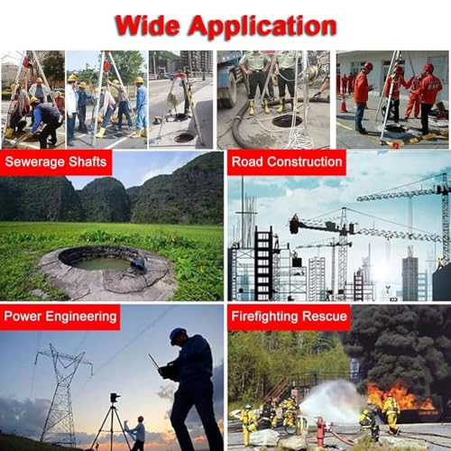 Trépied de Sauvetage Robuste, équipement de Sauvetage Incendie, trépied de Levage de sécurité pour espaces confinés, kit de trépied d'urgence Durable pour Les Pompiers et Les opérations de s