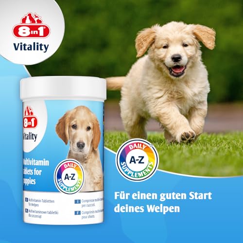 8in1 Multivitamin Tabletten Puppy - zur Nahrungsergänzung bei Welpen, 1 Dose (100 Tabletten)