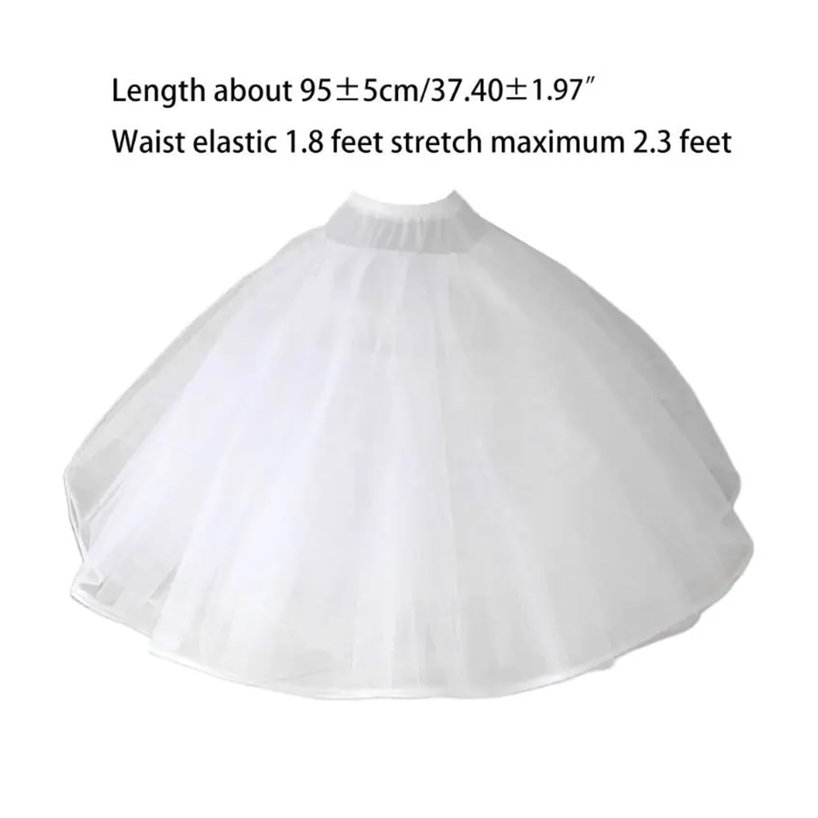 Robe de Bal en Tulle 8 Couches for Femme, Jupon de mariée sans Anneaux, Robe de soirée, Crinoline, Jupon Demi-Jupe
