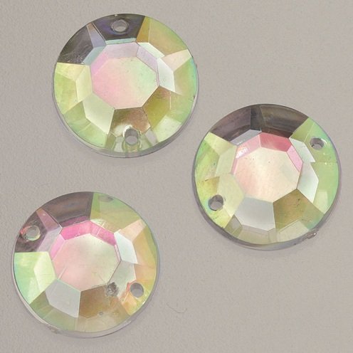 Hobbygross Erler GmbH Efco - Piedras facetadas 2 Agujero Chaton Rosas de acrílico 8 mm 150 Piezas Cristal AB