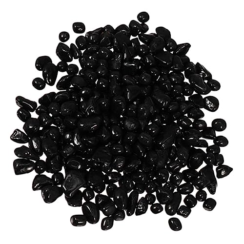 Happyyami Black Pearl Base Sand for Aquarium Fish Tank Gravel Freshwater Decorative Pebbles Aquarium Rocks Mattress Protector