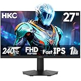 HKC 27-Zoll-Gaming-Monitor, 240Hz FHD Bildschirm, schnelles IPS-Display, 1 ms MPRT, HDR400, 90% DCI-P3, reduziertes Blaulicht, VESA 100 * 100, HDMI 2.0 & DP 1.4-Anschlüsse, Schwarz