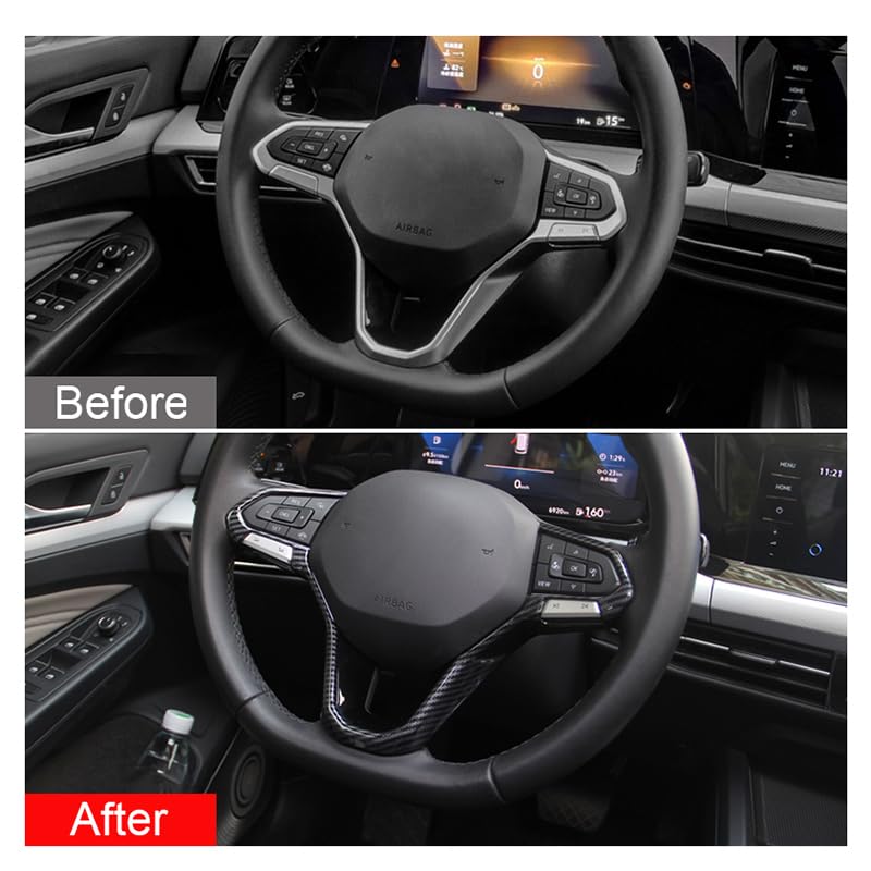 Kohlefaser Fenster-Schalter Rahmen Für VW Golf 8 MK8 2020-2021 - Innenraum Upgrade