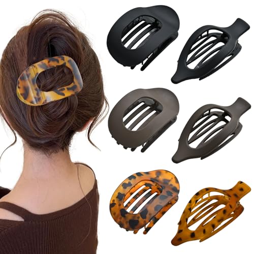 Flat Claw Hair Clips for Women 6 Pack