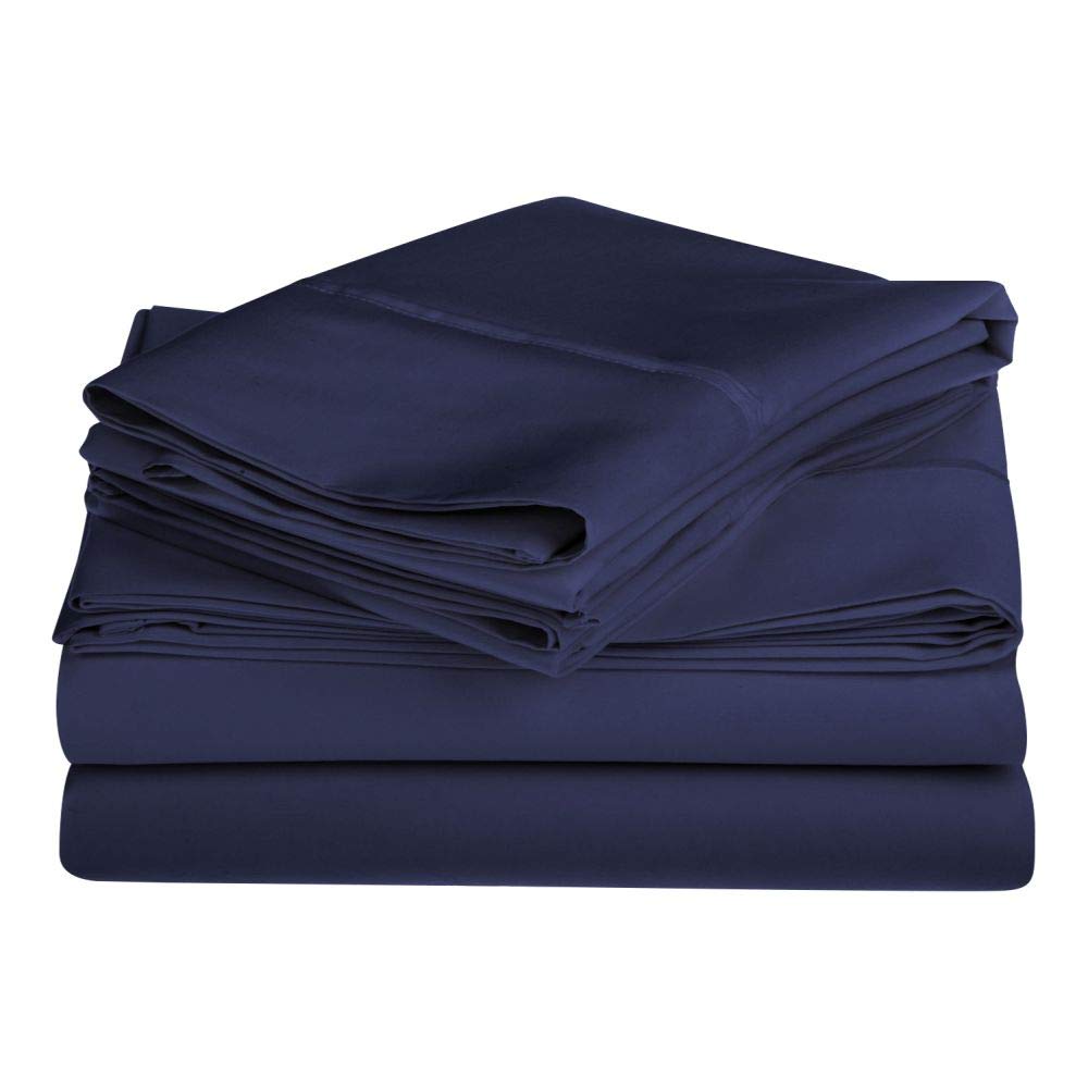 4 Piece Modern Contemporary 100 Egyptian Cotton Sheet Set All Season Solid Color 1200 Thread Count Deep Pocket