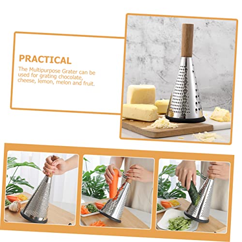 Rallador vertical de acero inoxidable con mango de madera miniatura 6