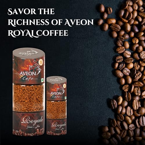 Image of Aveon Cafe Royale Instant Coffee - 50g Jar | Premium Freeze-Dried Coffee Blend | 100% Arabica & Robusta | Rich Aroma & Smooth Flavor | Quick Brew for Coffee Lovers