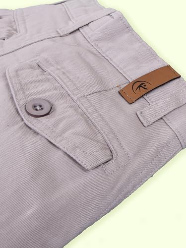 Image of KiddoPanti Boys Cargo Pants | 100% Cotton Twill | Comfortable Regular Fit | Elastic Waistband & Zip Fly | 6 Pocket Lower for Kids | Full-Length Casual Wear