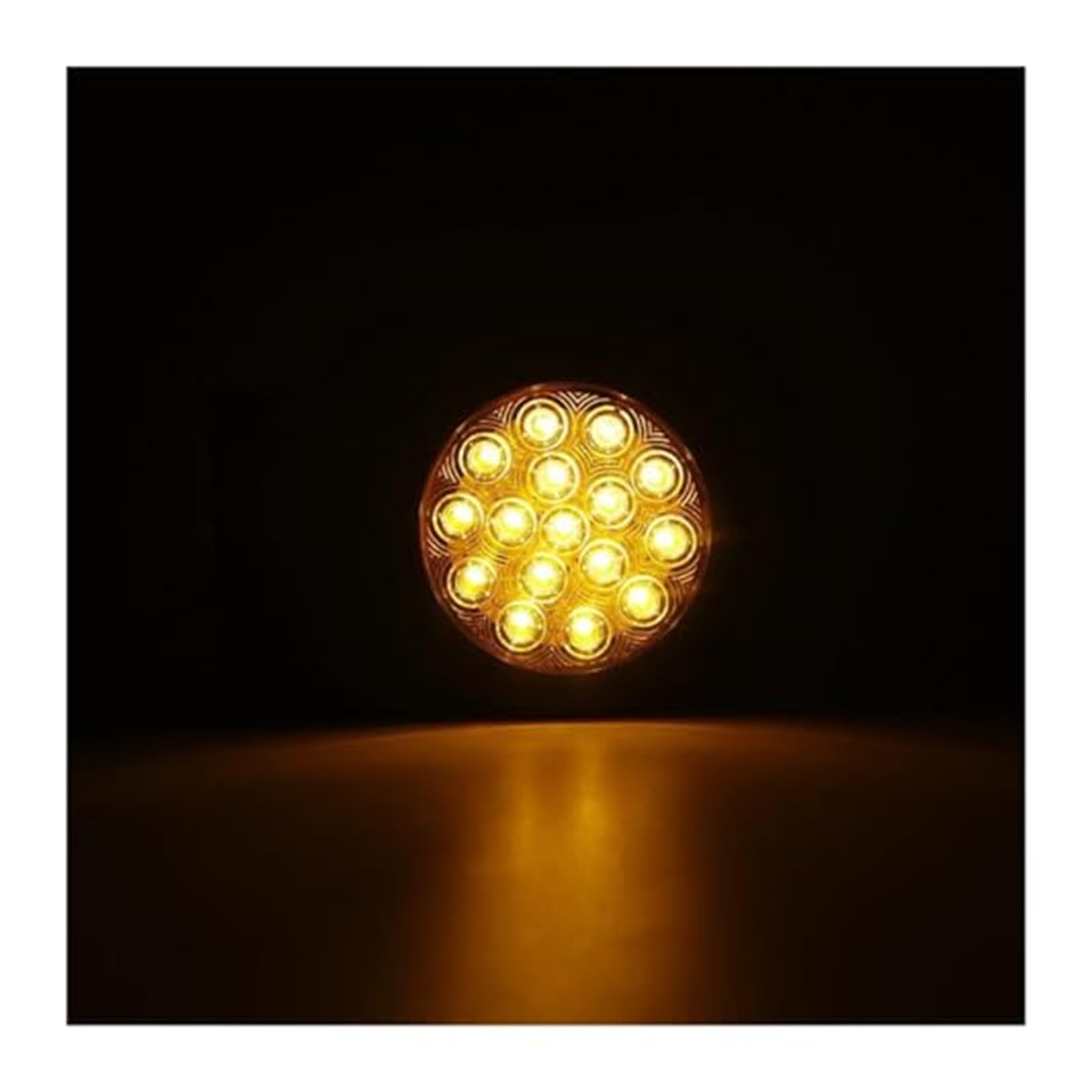Luz de Freno 2 Luces Traseras Indicadoras 12 V 24 16 LED 4 Pulgadas Giro Para Coche Redondas Freno Marcha Atrás Remolque Para Camión