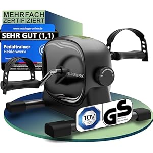 Pedaltrainer Set – TÜV/GS geprüft NEU 2025 inkl. Befestigungsgurt & Anti-Rutschmatte – Arm- und Beintrainer für Zuhause – Senioren Pedal-Trainer, Heimtrainer