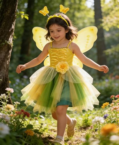 Disfraz de Hada para Niñas con Alas, Diadema y Varita miniatura 4