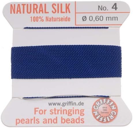 Griffin Silk Beading Cord & Needle Size 4 Dark Blue