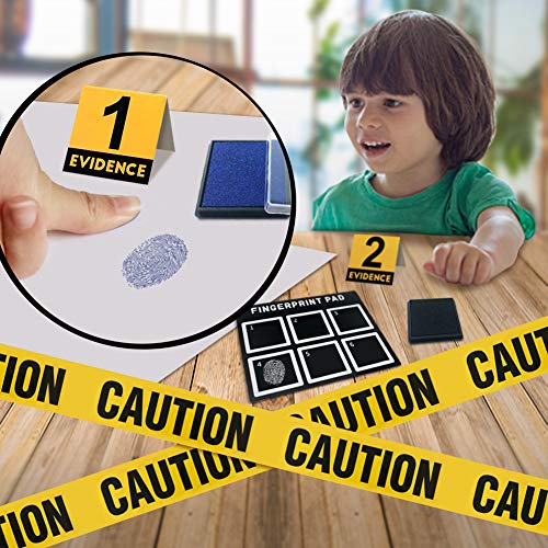 UNGLINGA Kit de espía Detective de niños - Boligrafo Tinta Invisible Huella Dactilar Disfraz Juego de Roles de Vestir Juguetes de Ciencia Stem Regalos de Cumpleaños para Niños y Niñas