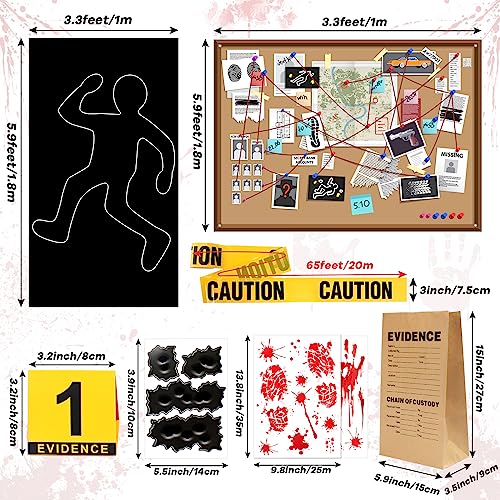 Kyson Halloween Crime Scene Decor Kit 15 Pcs Murder Mystery Dinner Party Decorations Spy Detective Clue Themed Party Props - Image 2