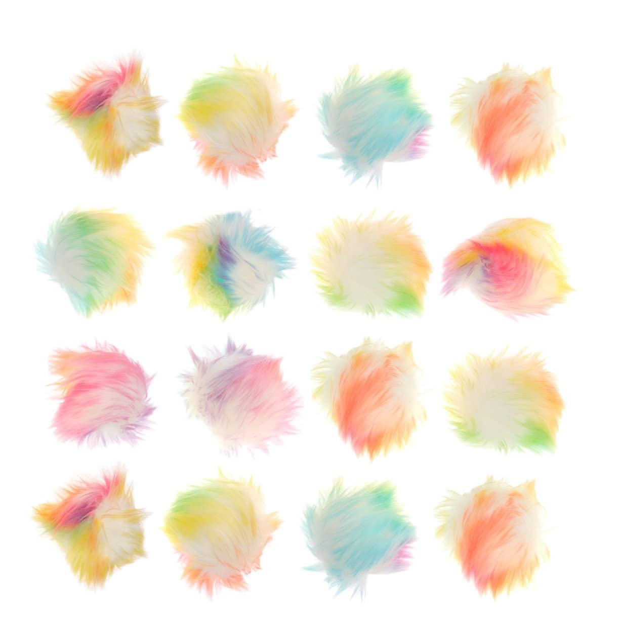 TEHAUX Lot de 2 Pompons en Fausse de 10 Cm de Diamètre 21 Élastiques pour Vêtements Chapeaux Décoration 16 Pièces