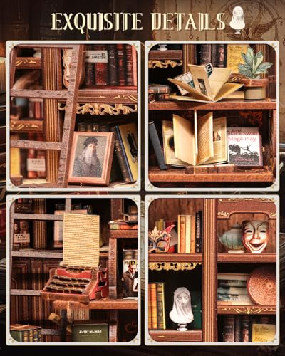 Kit de construction miniature pour adulte et insert de bibliothèque LED