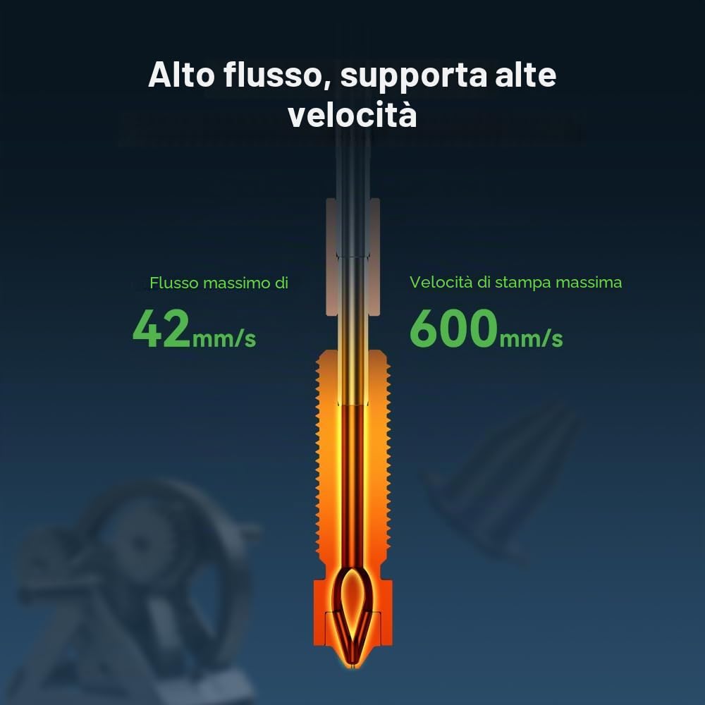 Creality Set di ugelli E3D Obxidian™ High Flow 0,4 mm, smontaggio e montaggio rapidi, stampa ad alta flusso, design multi-runner, aggiornamento del materiale, adatto per K1 (2024)//K1 Max (2024)/K1C