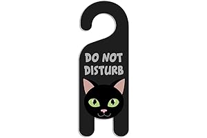 Funny Do Not Disturb Door Hanger Sign - Black Cat
