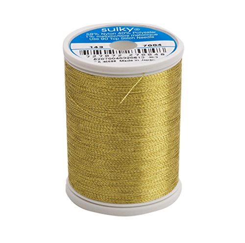 Hilo metálico Sulky King 1000 yd color dorado oscuro miniatura 1