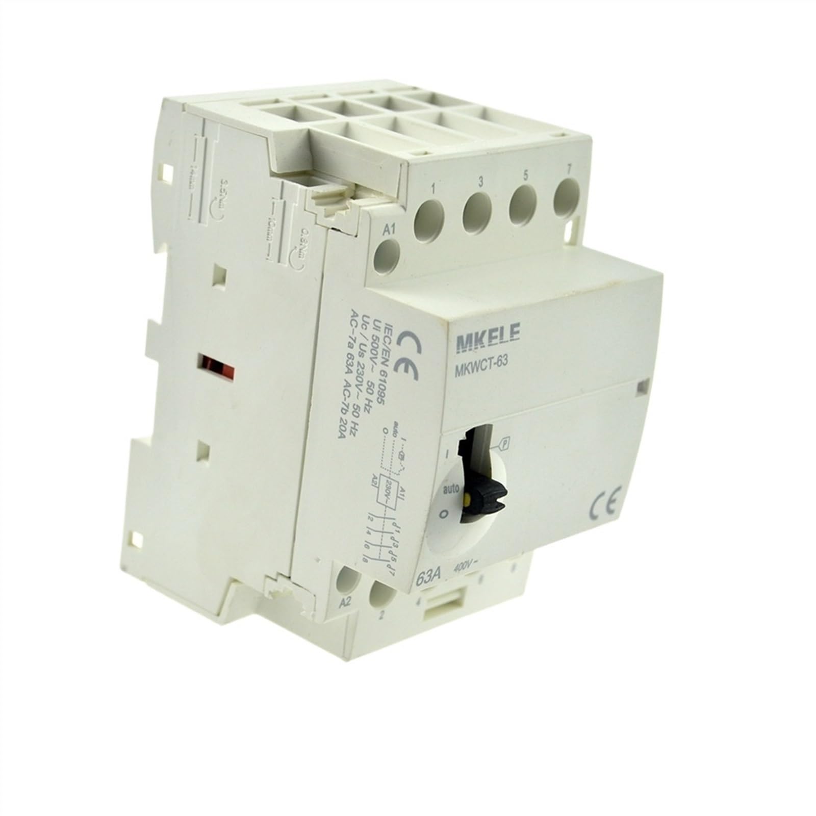 BJPCTUSF Din Rail AC Contactor 230V 24V 63A 4P 4NO Household Contactores Manually Operated AUTO(4no110v)