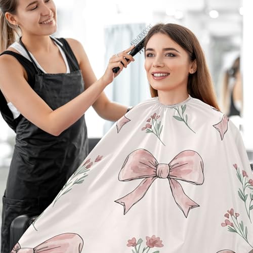 Capa de corte de cabello con lazos florales Sketchy impermeable profesional para barbería con cierre ajustable de broche para peinados miniatura 7