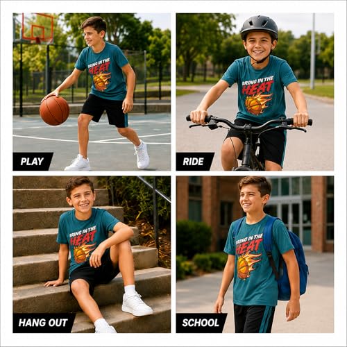 Image of Pro Athlete Active Boys Short Sets - 2 Piece Performance Crewneck Short Sleeve T-Shirt and Shorts Boys Athletic Sets (8-16)