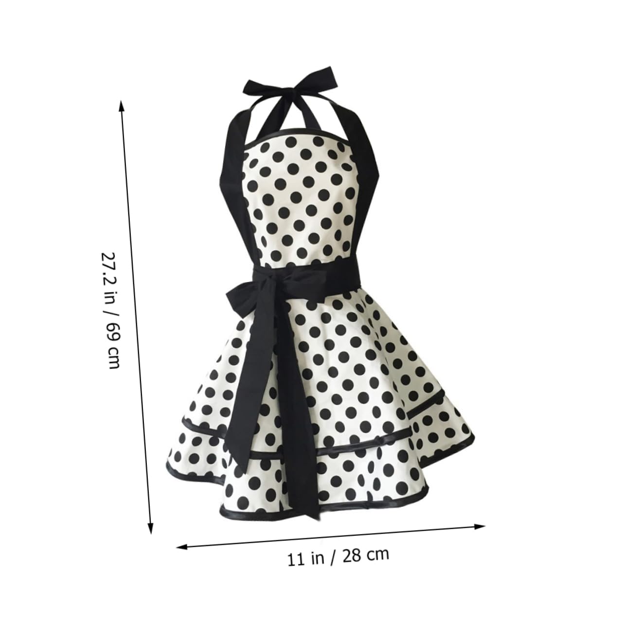 Delantal de Cocina sin Mangas Vintage de Algodón Negro