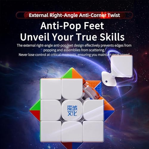 XMDCuber Moyu Weilong WR M V10 Magnetic Speed Cube 3x3, for Competition Weilong WRM Magic Cube 3x3x3 Stickerless 2024 Version