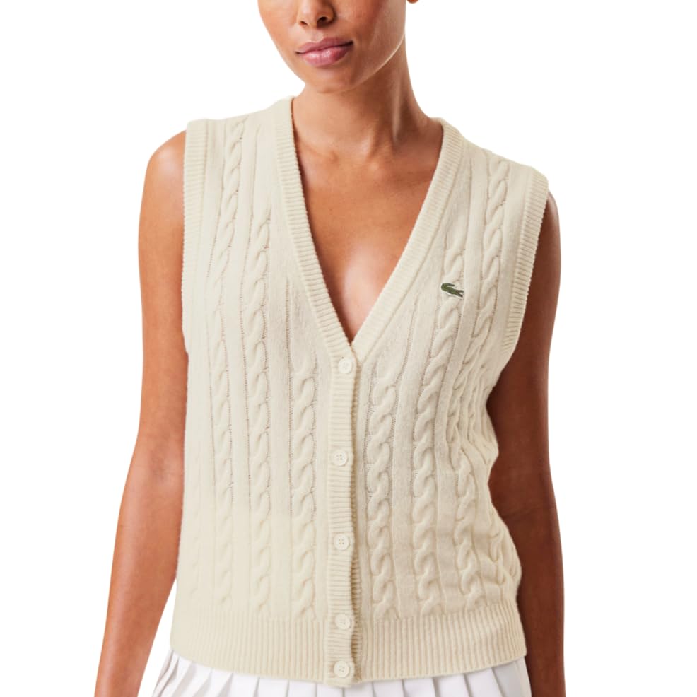 Image of Lacoste Women's Sleeveless Cashmere Cardigan