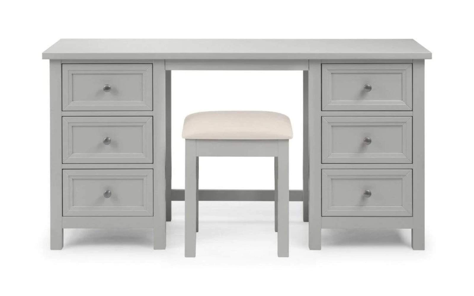Julian Bowen Maine Dressing Stool, Dove Grey, Height: 48, Width: 41, Depth: 35cm